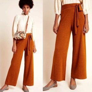 Anthropologie Linette Cropped Wide Leg Merino Wool Blend Pant